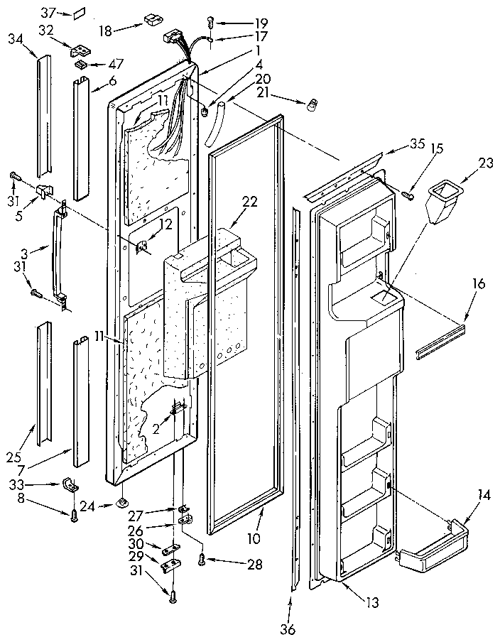 Kenmore 1069505512 freezer door diagram