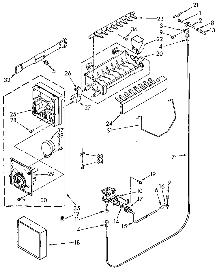 Kenmore 1069505512 icemaker diagram