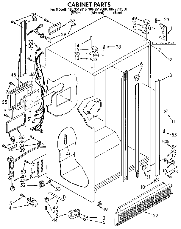 Kenmore 1069512810 cabinet diagram