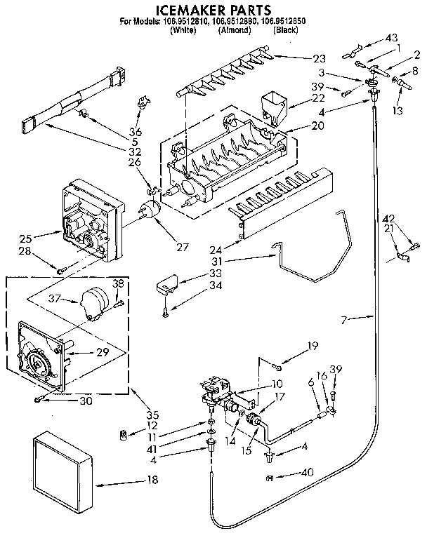 Kenmore 1069512810 icemaker diagram