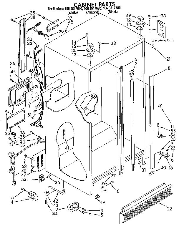 Kenmore 1069517610 cabinet diagram
