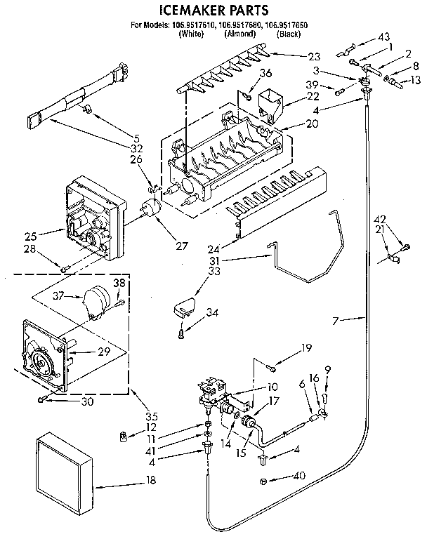 Kenmore 1069517610 icemaker diagram