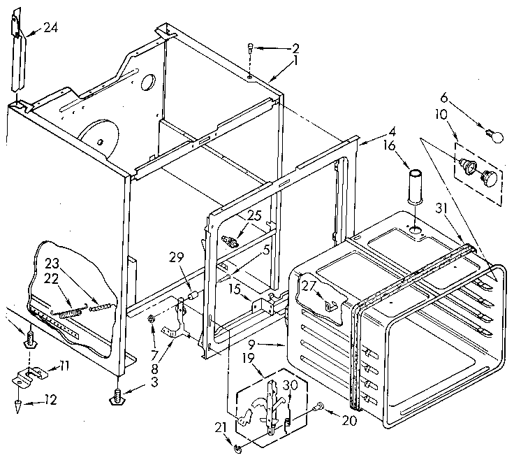 Whirlpool RF315PXXN0 oven diagram