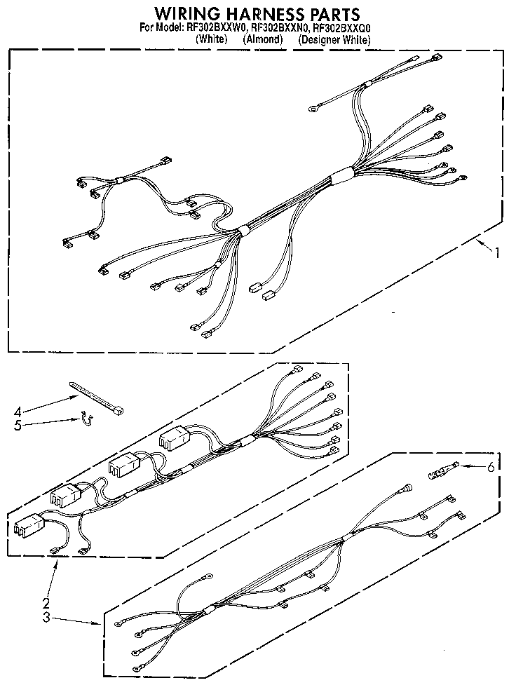 Whirlpool RF302BXXQ0 wiring harness diagram