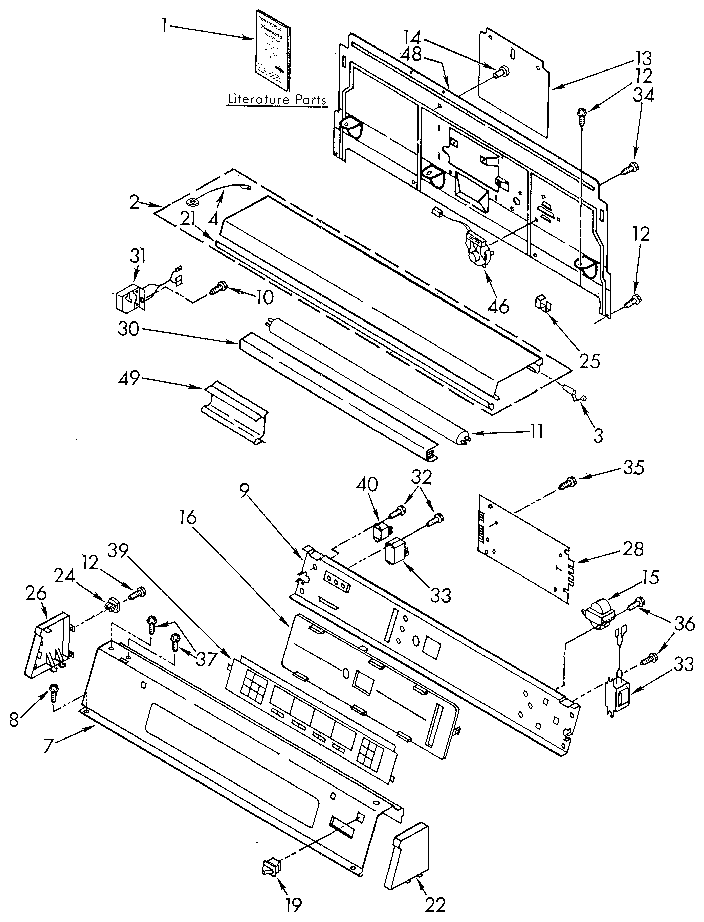 Kenmore 11097195800 console panel diagram