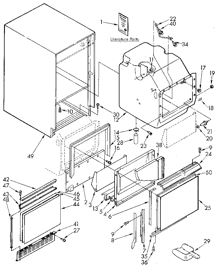 Kenmore 198887492 cabinet, liner and door diagram