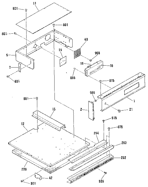 Kenmore 9113022190 control section diagram