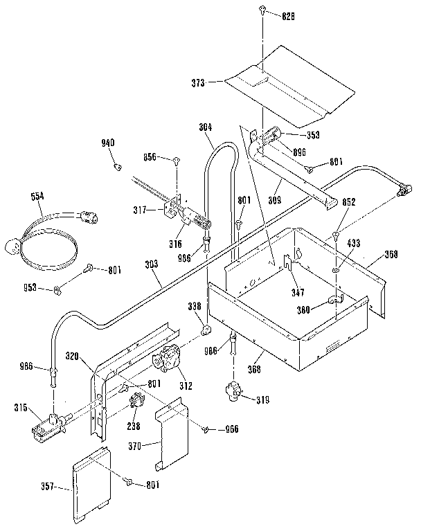 Kenmore 9113022190 burner section diagram