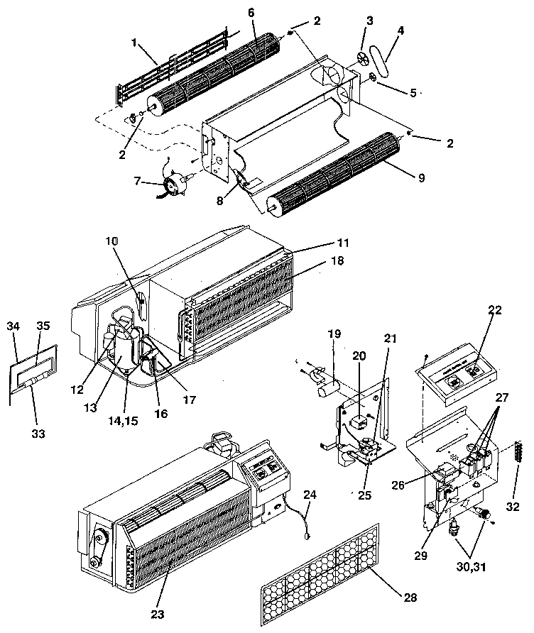 Climette/Keeprite/Zoneaire THA12K50RTA functional parts diagram