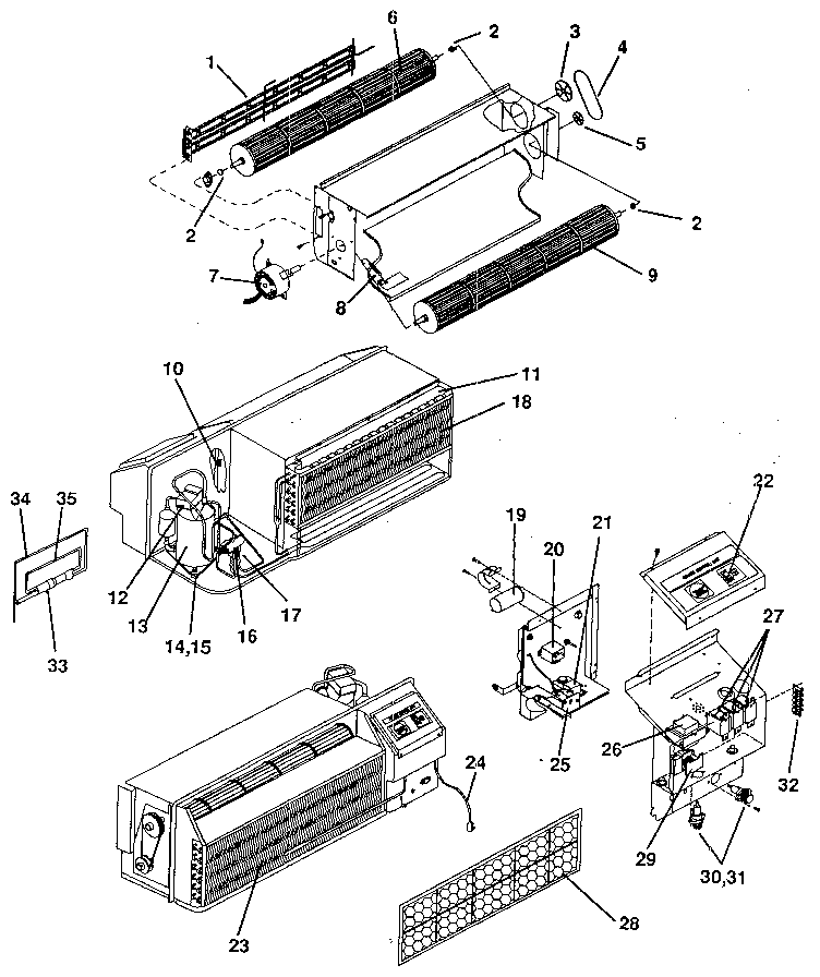 Climette/Keeprite/Zoneaire THA12R50RTA functional parts diagram