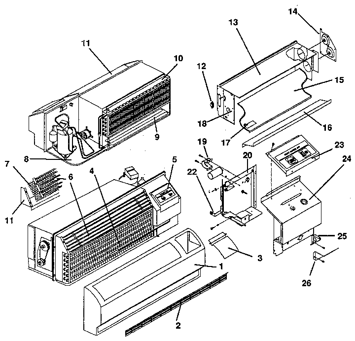 Climette/Keeprite/Zoneaire THA12R50RTA non functional parts diagram