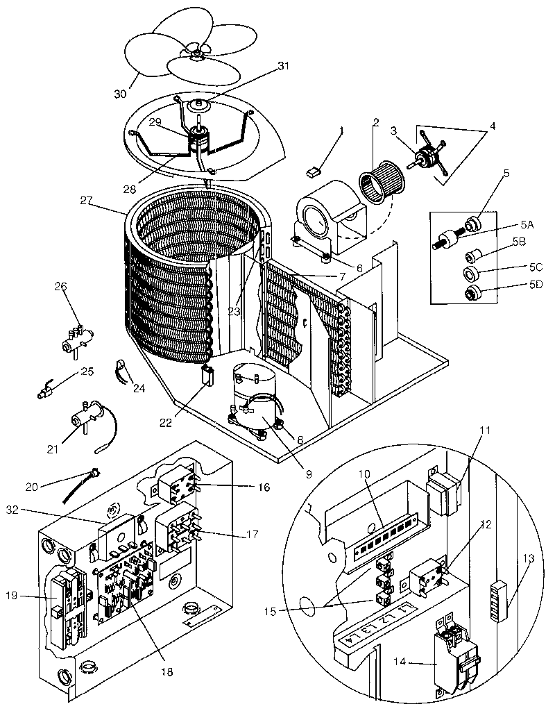 ICP PH5042AKB3 functional parts diagram