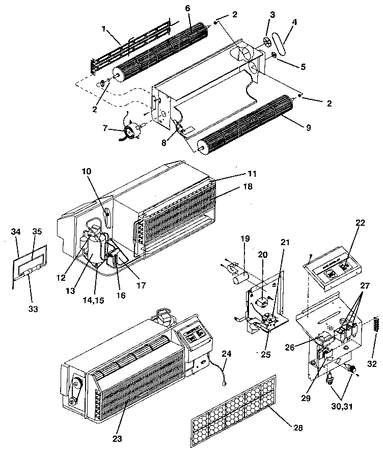 Climette/Keeprite/Zoneaire THA12R25RTA functional parts diagram