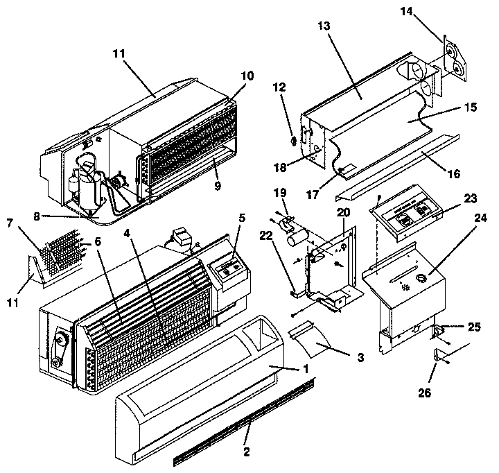 Climette/Keeprite/Zoneaire THA12R25RTA non functional parts diagram