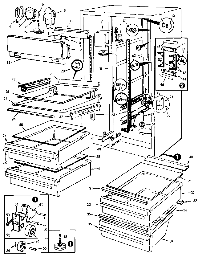 Jenn-Air JRSD225B/M9Q20A fresh food section diagram