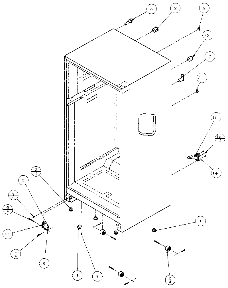 Amana 86868-P1116904W cabinet parts diagram