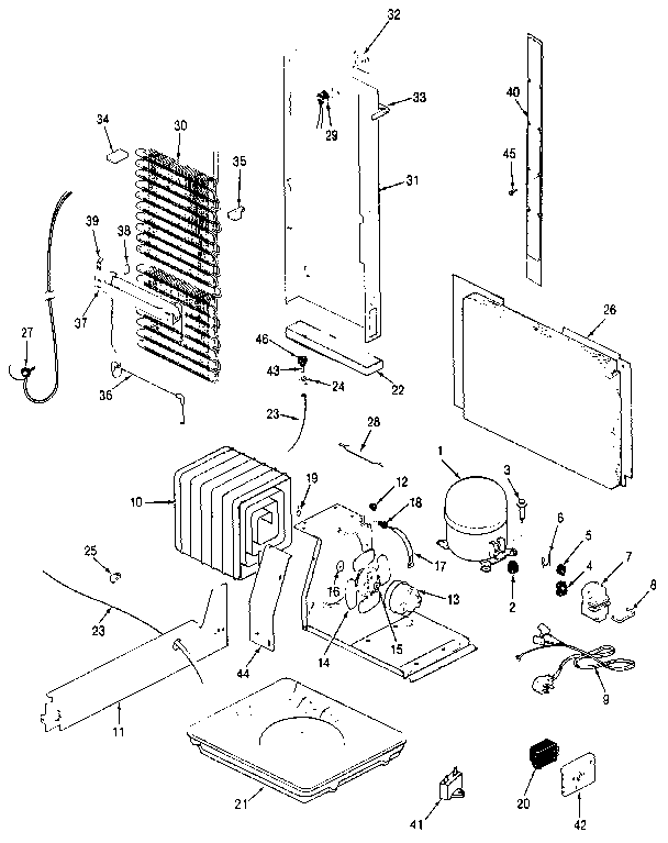 Jenn-Air JRS203B/MBQ01A unit compartment & system diagram