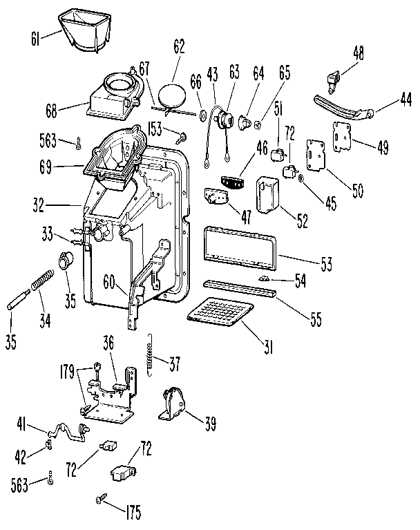 Kenmore 3639522611 dispenser diagram