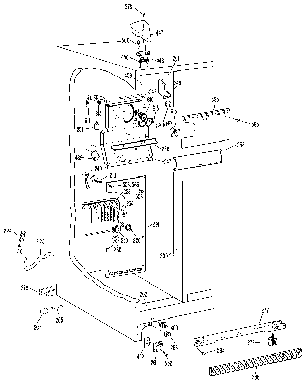 Kenmore 3639522611 freezer section diagram