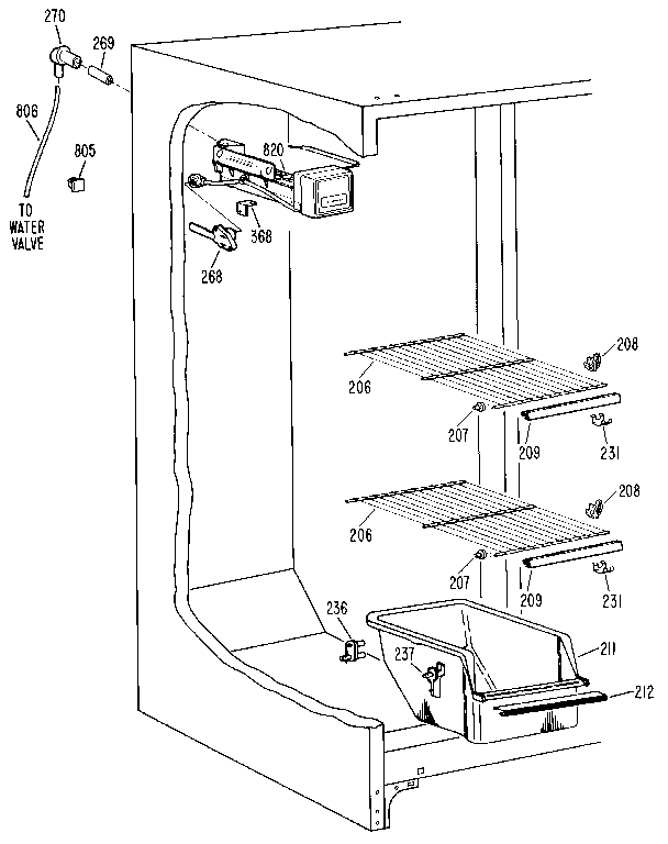 Kenmore 3639522611 freezer section diagram