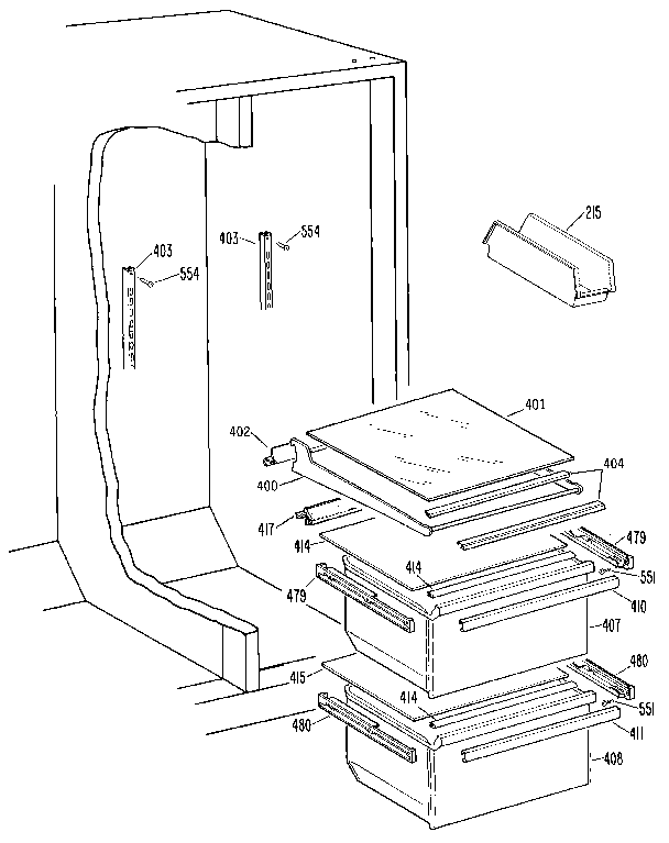 Kenmore 3639522611 fresh food section diagram