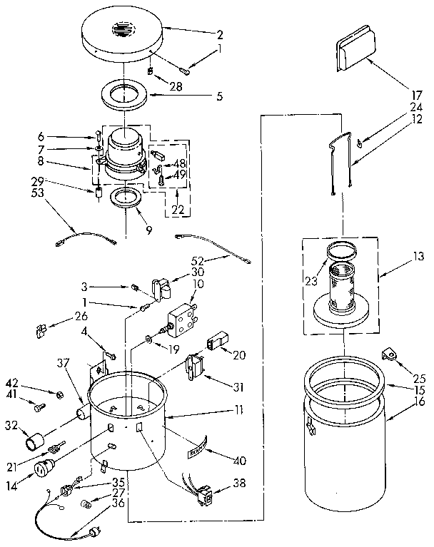 Kenmore 1164053482 vacuum cleaner diagram