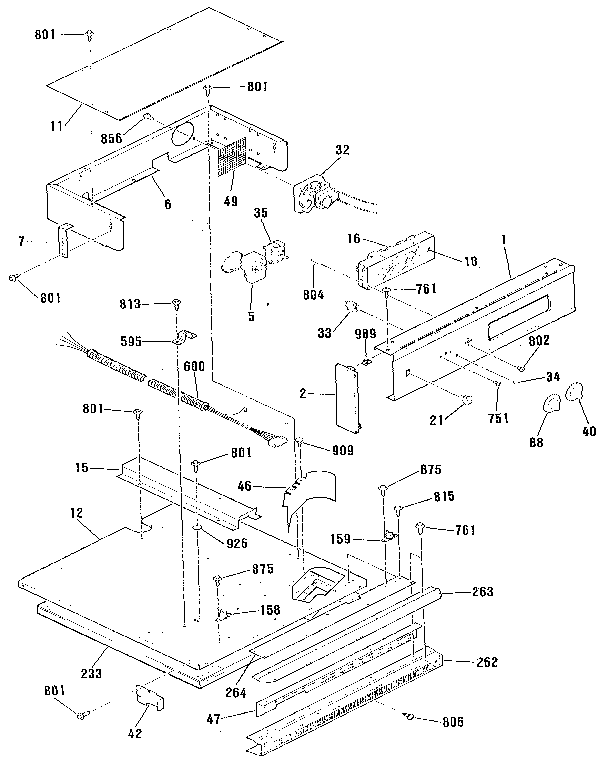 Kenmore 9114132990 control section diagram