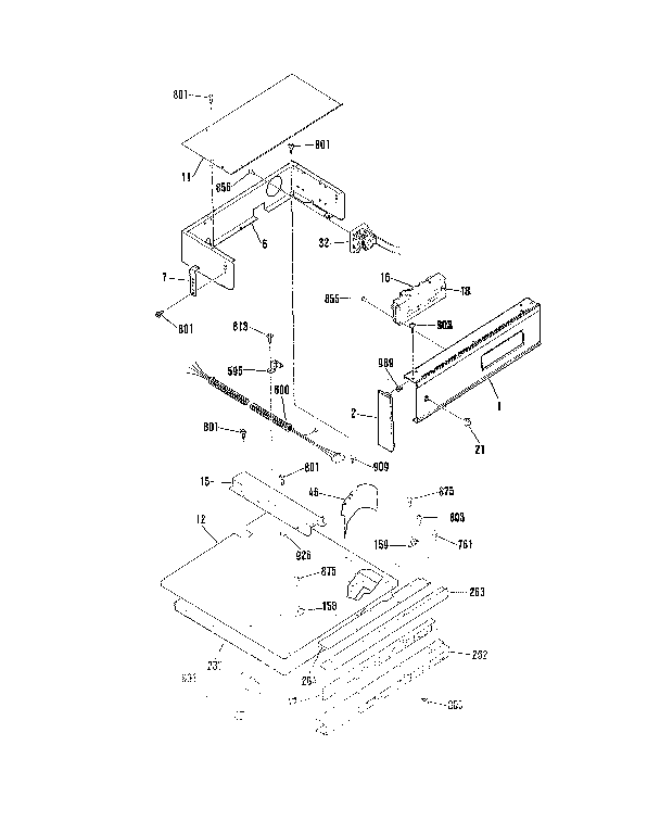 Kenmore 9114042590 control section diagram