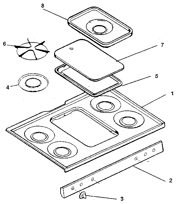 Kenmore 1197488882 cooktop section diagram