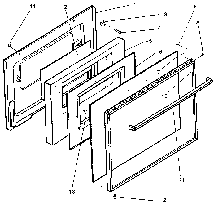 Kenmore 1197488882 oven door diagram