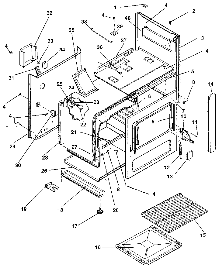 Kenmore 1197488882 body section diagram