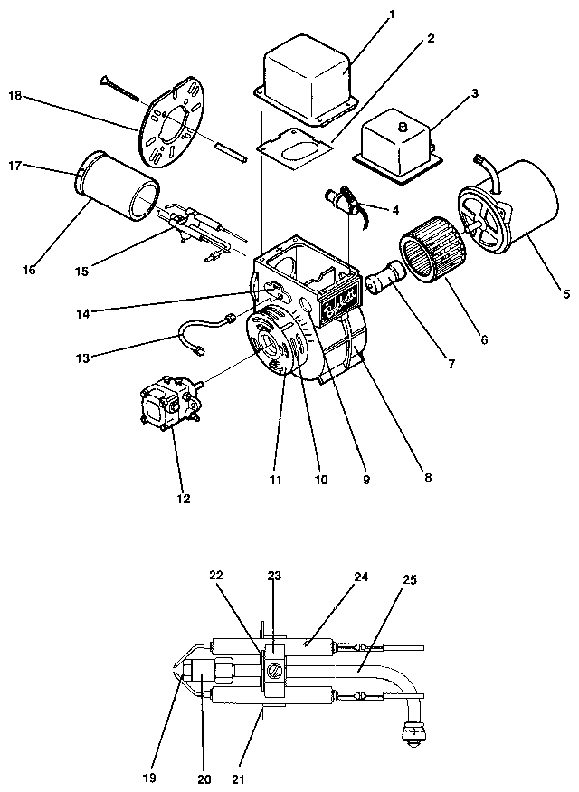 ICP NDOD084EF01 motor and pump assembly diagram