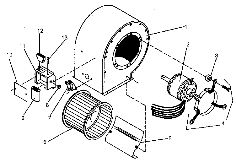 ICP NDOD084EF01 blower assembly diagram