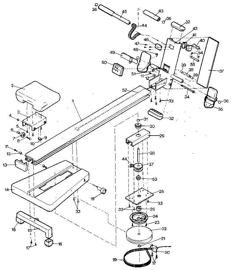 Proform PFR50-0 unit parts diagram