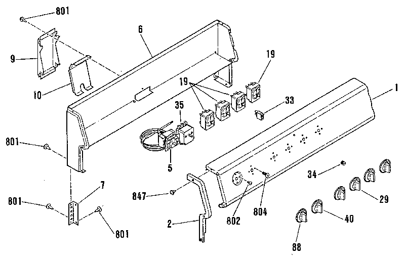 Kenmore 9116018913 backguard section diagram