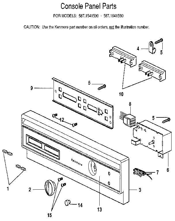 Kenmore 5871641590 console panel diagram