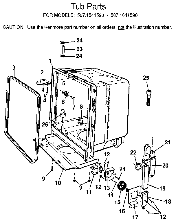 Kenmore 5871641590 tub diagram