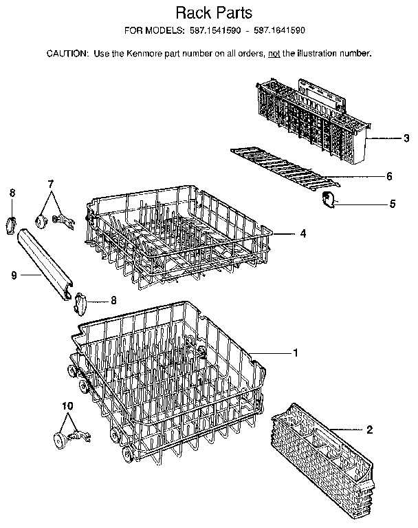 Kenmore 5871641590 rack diagram