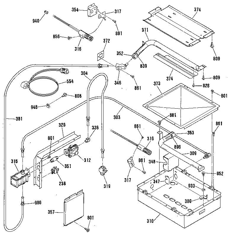 Kenmore 9113042590 burner section diagram