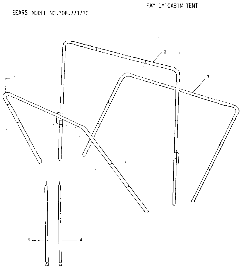Sears 308771730 family cabin tent diagram