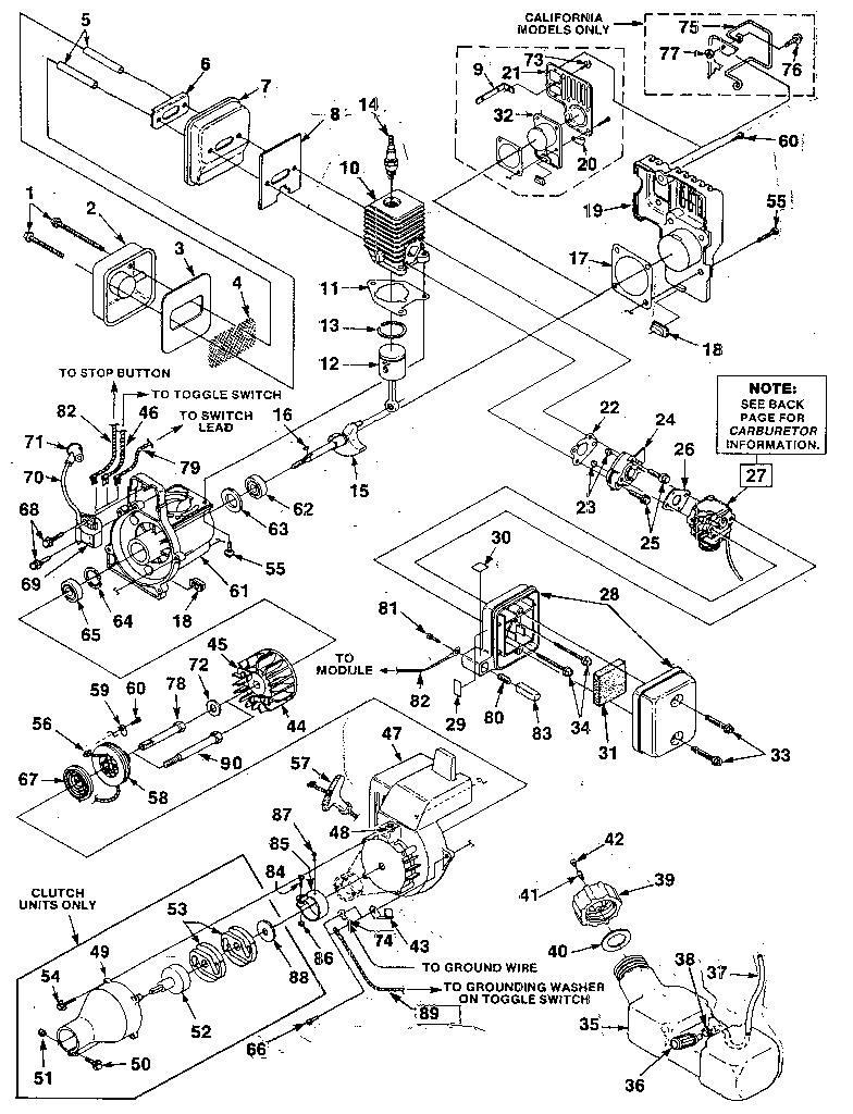 Homelite HGT17 replacement parts diagram