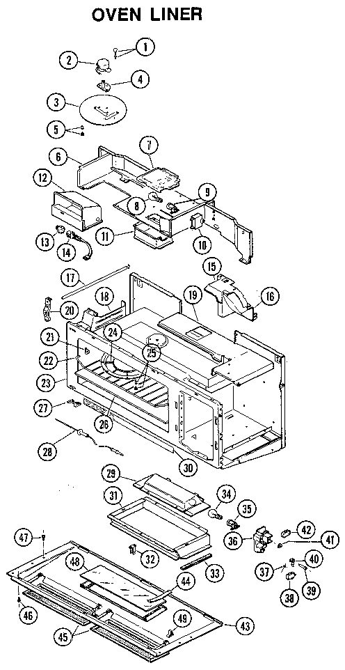 Jenn-Air M446 oven liner diagram
