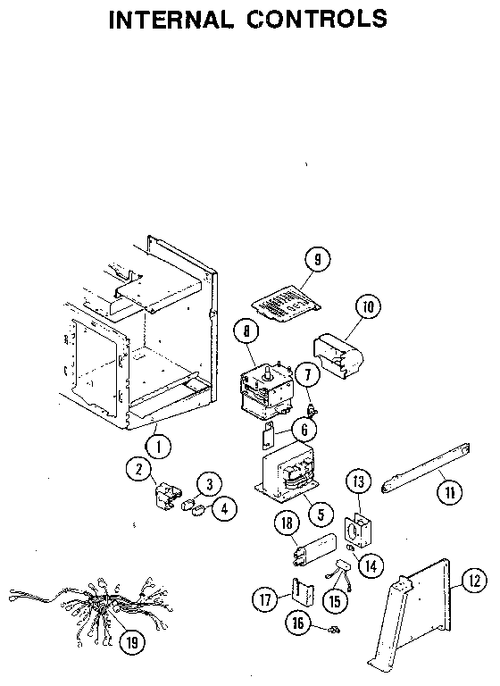 Jenn-Air M446 internal controls diagram