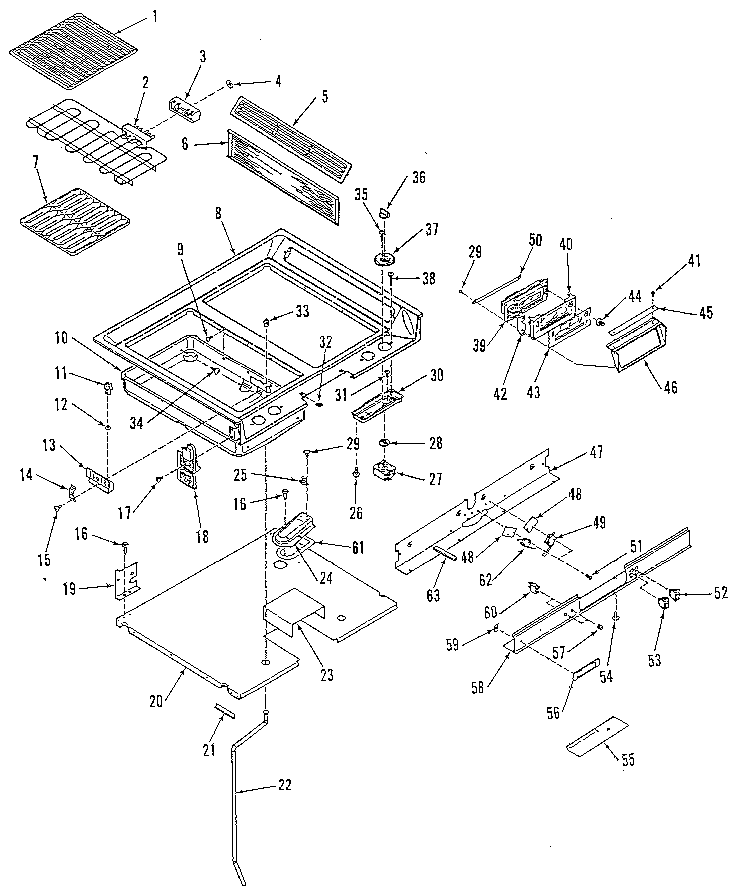 Kenmore 91148781C2 main top section diagram
