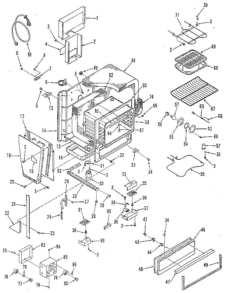 Kenmore 91148781C2 oven body section diagram