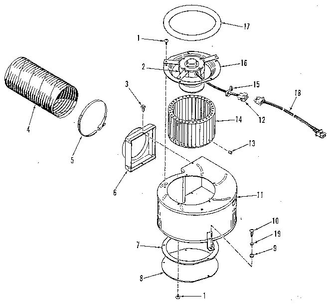 Kenmore 91148781C2 blower section diagram