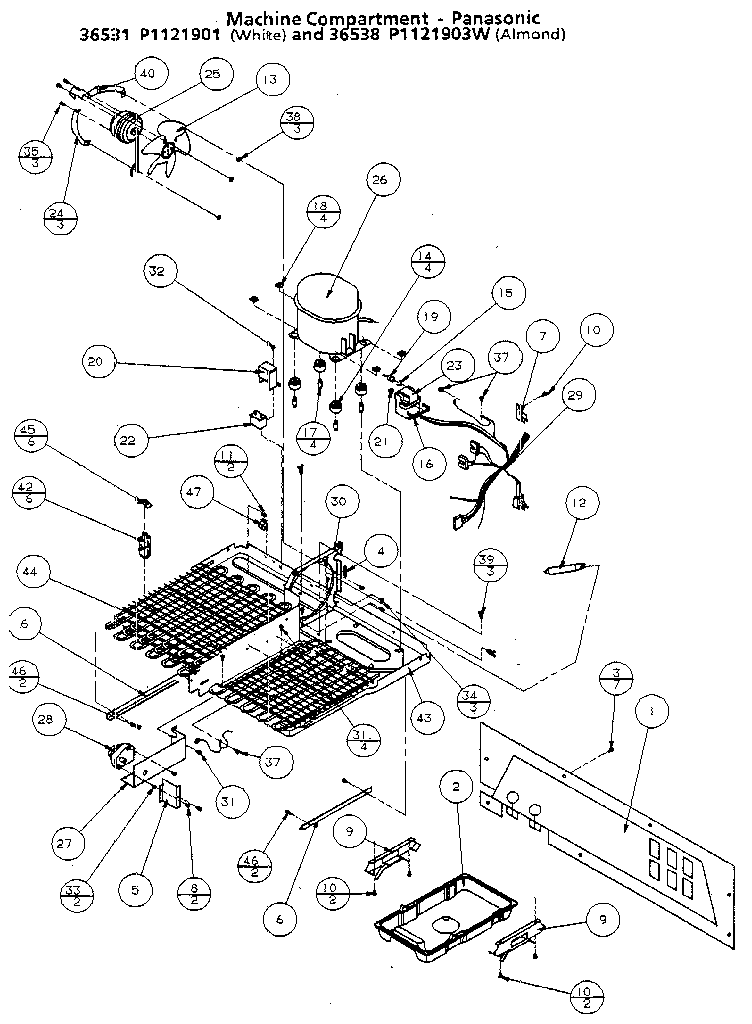 Amana 36538-P1121903W machine compartment - panasonic diagram