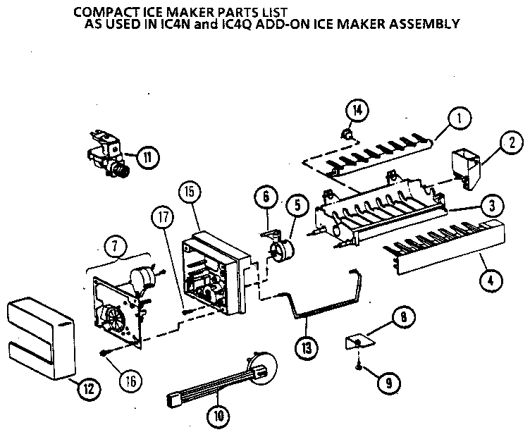 Amana 36538-P1121903W compact ice maker diagram
