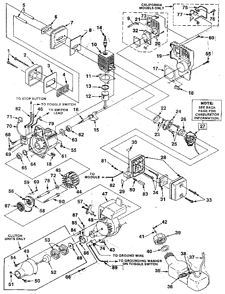 Homelite ST285 replacement parts diagram