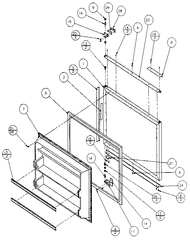 Amana 86061-P1125512W freezer door diagram